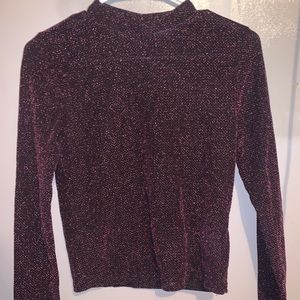 Long sleeve cropped sequence shirt